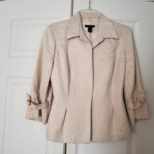 formal, cream and gold glitter jacket